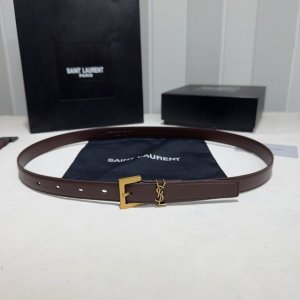 Saint Laurent women's chocolate brown belt, classic color, every stitch is very