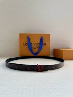 This 2.0-Inch Wide Lv Circle Double-Sided Belt Combines Leather And Monogram Can
