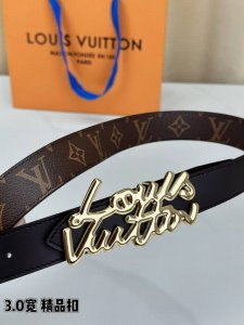 Louis Vuitton classic monogram leather belt, 3.0mm wide premium steel buckle en