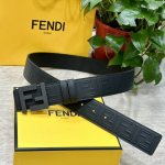 Fendi 40mm wide double-sided original calfskin leather with a single ruthenium p