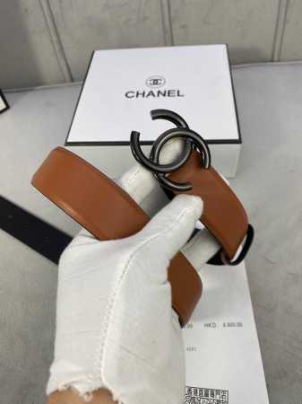 Width: 3.0 Cm Chanel Fine-Grain Calf Leather With Gold, Silver, And Gunmetal Met - Click Image to Close