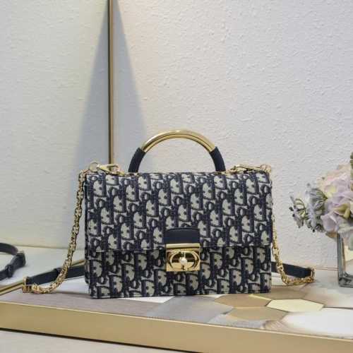 Large Dior Ange handbag in monogram, oversized cannage pattern Opening Dior's ne