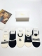 with packaging 5 pairs per box Dior classic letter logo pure cotton boat socks,