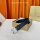 Burberry smooth leather belt with exquisite pin buckle embellishment, featuring