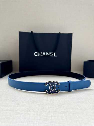 Width 3.0Cm Chanel Imported Soft Calf Leather With Clear Grain Pattern, Gold And