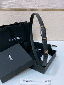 Chanel Cc Calfskin, Classic Pin Buckle, Metal Logo, Soft And Smooth, 2.0 Cm, Pre