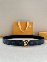 3.4-Inch Wide Lv Trunk Double-Sided Belt Crafted From Grained Leather, Offering