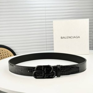 Balenciaga Width: 3.5Cm Top Layer Crocodile Pattern Leather Retro Distressed Log