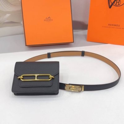 1.8Cm Hermes Kelly New Waist Bag, Double-Sided Top Layer Cowhide Leather, Length