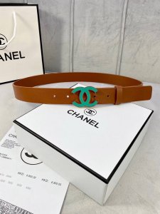 Width 3.0Cm Chanel Chanel Women's Belt New Style Soft Imported Calfskin Gold And