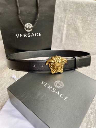 Width 4.0 Cm Versace This Goatskin Belt Features A Buckle Adorned With The Brand