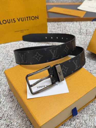 Louis Vuitton LV belt series, original hardware, exquisite hand-painted edges, s