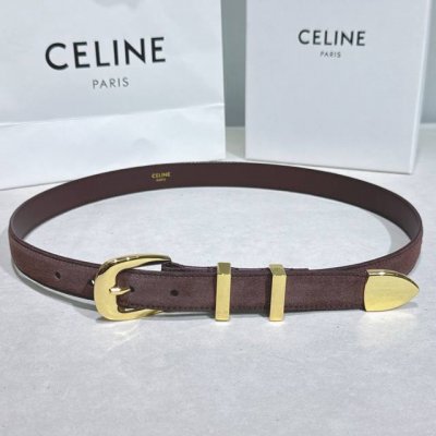 Celine New 3D Buoy Buckle Women's Belt, Italian Imported Calfskin, 2.5cm Width,
