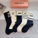 5 pairs per box with packaging Miumiu new high-quality long socks, super soft a