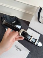 Celine. Celine Full set Western medium smooth cowhide belt Cowhide mid-waist rou