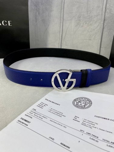 Width 4.0Cm Versace This Reversible Leather Belt Has A Buckle With The Brand's S