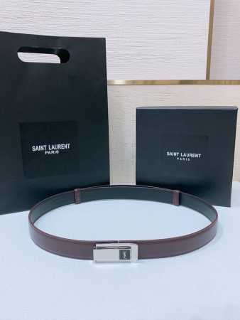 Sa Int Laurent Saint Laurent Women's Belt, Genuine Gold-Plated Buckle, Italian L - Click Image to Close