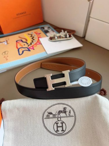 Hermes 2025 New Craftsmanship, Original Stitching, 2.4cm Reversible Belt, French