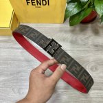 Fendi Fendi counter same style 4.0cm width double ring reversible belt Ff press