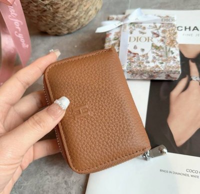 Hermes H coin purse and card holder, top layer cowhide with compartments for ID