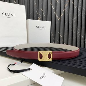 Medium Triomphe-style Reversible Belt in Taurillon and Natural Cowhide Leather