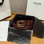 Celine Medium Taurillon 25mm Leather Strap (Ddd). This belt features a calfskin