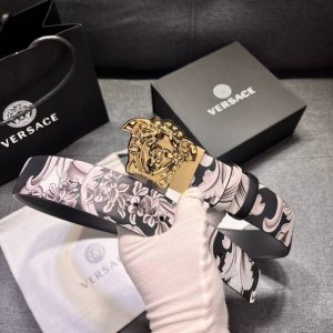 Versace, width 4.0cm This double-sided belt can be worn in two ways: one side fe