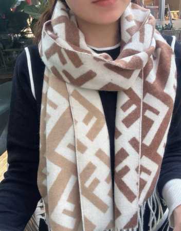 Fendi New Monogram Gradient Double-Sided Cashmere Scarf, soft and delicate doub - Click Image to Close