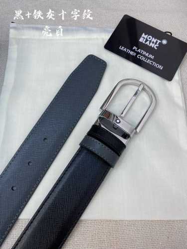 Special Montblanc Width 3.5Cm Made From Top-Grain Cowhide Premium Needle-Stitche