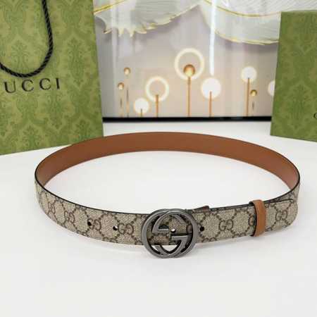 Gucci 3.0Cm Classic Imported Canvas Waterproof Material With Cowhide Bottom And - Click Image to Close