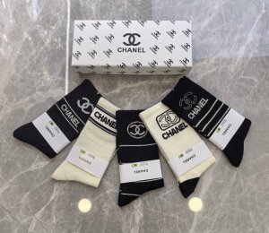 Special Chanel Chanel new women's socks, a box of five pairs of pure cotton mate