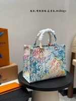 No box Lv new spray painting graffiti flowers retro style Jungle tote Super popu