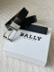Bally men's casual business double-sided belt, 3.4cm wide, one side black, the o