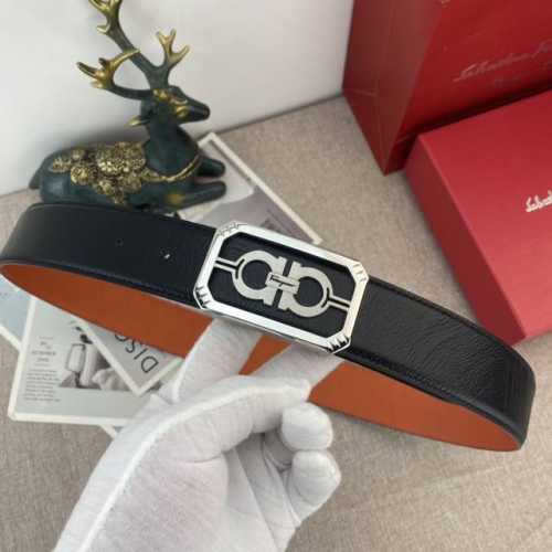 Ferragamo Special Leather Belt Series, Original Premium Stainless Steel Hardware