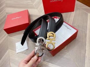 Authentic double-sided imported Salvatore Ferragamo calfskin belt with an origi