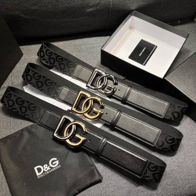 Dg Dolce&Gabbana, Width 4.0 Cm, New Men's Woven Strap Printed Belt With Logo Buc