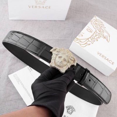 versace Versace Pigskin Pattern Starry Sky Diamond Buckle Series Men's Double