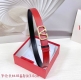 3.0Cm Valentino Double-Sided Striped Belt Double-Sided Top Layer Cowhide Leat