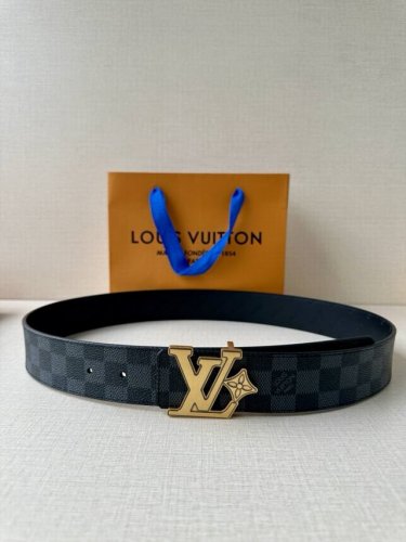 4.0 Wide Lv Flower Double-Sided Belt Crafted From Monogram-Coated Canvas, Featur