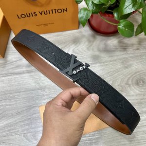 Picture packaging Lv. Louis Vuitton width 40mm double-sided original calfskin wi