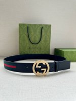 This Double G belt is available in both men's and women's styles. This red and