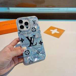New product Lv mobile phone case water ripple shell pattern Imd full edging, ea