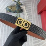 Ferragamo Special Leather Belt Series Original Hardware Boutique Stainless Steel