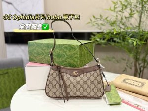 Full set double box packaging Gucci Classic Ophidia retro double G Canvas small