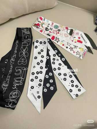 Hot sale on Xiaohongshu! Super pretty Chanel headband scarf! Double-layer silk! - Click Image to Close