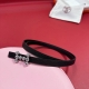 Summer Simple Girls Palm Pattern Belt Accessories Thin Version 1.3H Stainless St