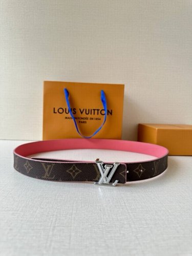 This 3.0-Inch Wide Belt Features Monogram Canvas And Leather On Opposite Sides,