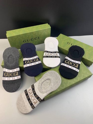 Special Gucci Gucci G's new men's invisible socks, five pairs per box, jacquard