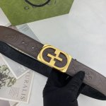 Gucci Men's Floral Leather Belt, 40Mm, Double-Sided Imported Top-Grain Leather,