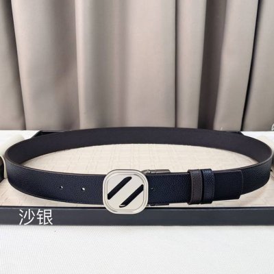 Zegna, Top-Grain Leather, 3.5 Cm Wide, Available On The Official Website, With A